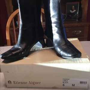 Vintage Black Etienne Aigner Leather B…